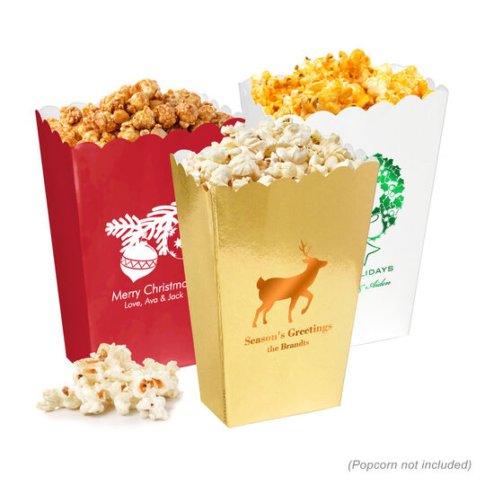 Personalized Mini Popcorn Boxes for Christmas